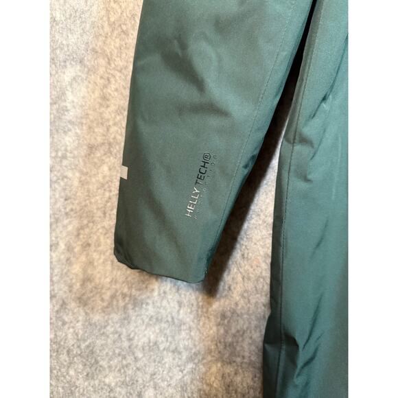 Helly Hansen Women Green Long Aspire Rain Jacket XL Waterproof Vented Reflective - Picture 3 of 13